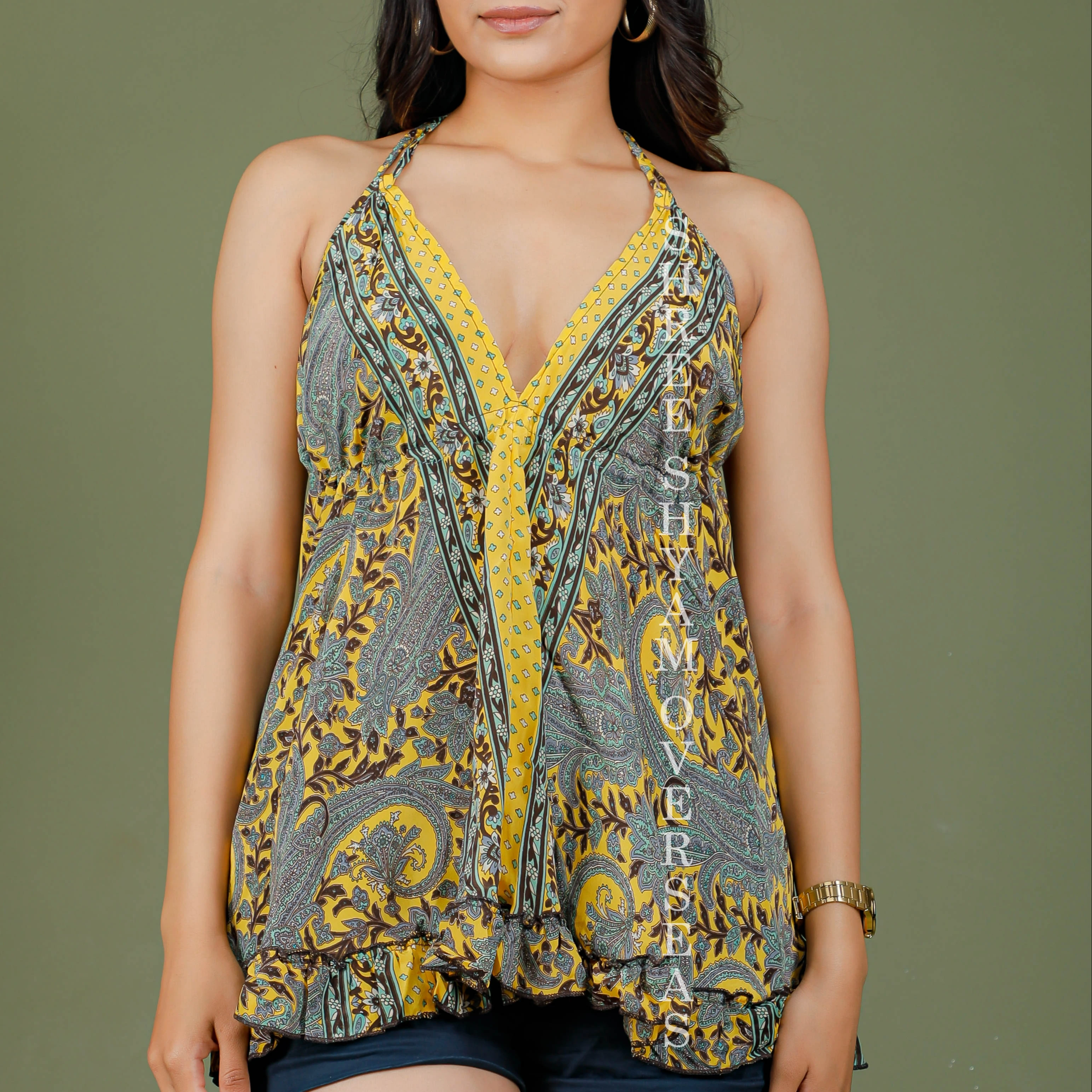 New Summer  Collection 2023 Silk long top ladies wear