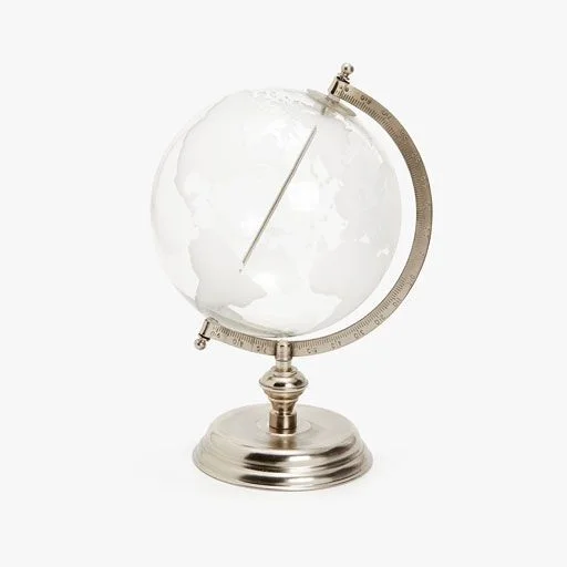 Modern Vintage Style Acrylic Earth Globe with Luxury Iron Wood and Resin Stand Business Gift for Decorative Use