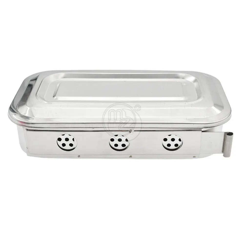 8 Inches Stainless Steel Instrument Tray With Lid Medical Dental Storage Box Case