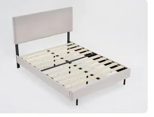 jk08 Modern Velvet Design Light Grey Fabric Covered Wood Bedroom Furniture Simple Upholstered Wholesale