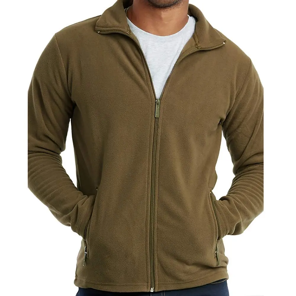 Mens Polar Fleece Jacket Plain Warm Full Zip-Up Coat Wholesale Man Long Sleeve Winter Micro Men Polar Fleece Jacket