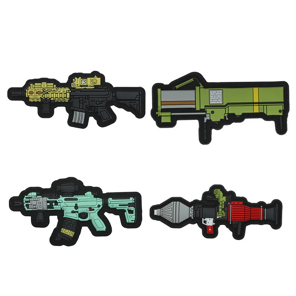 Eco-friendly Custom 3D Embossed PVC Logo Round Soft Rubber multicolour Patches for Clothes Gun Soft PVC Patch