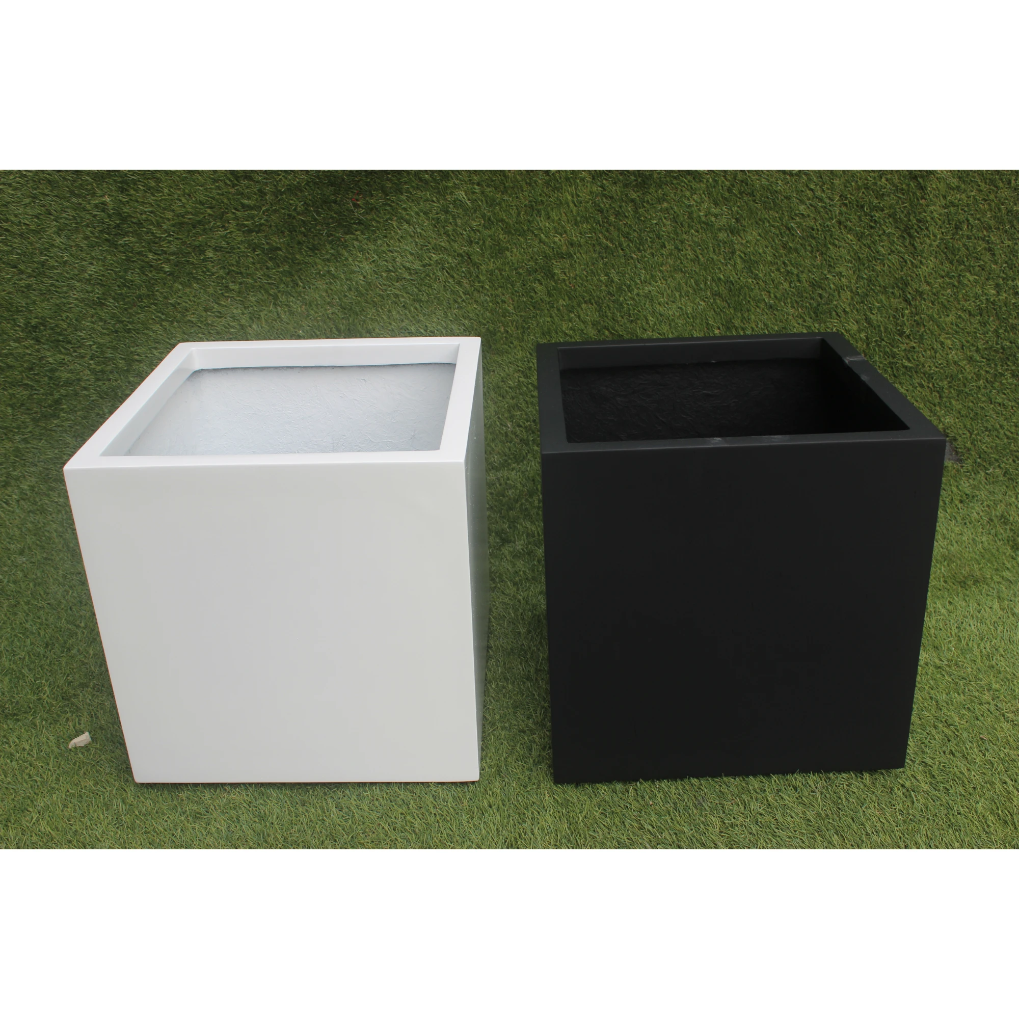 Cubeto Planter New classy Modern look FRP Resin Black Square Fiberglass Planter Pot used home hotel mall office airport