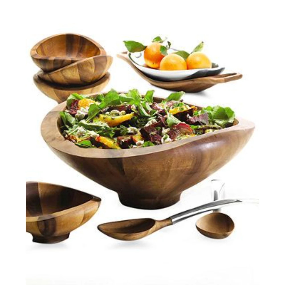 Unique Luxury Handmade Wooden Dinner Set Of 5 Bowls 2 Spoons And A Tray For Home Dinner Ware Tale Top