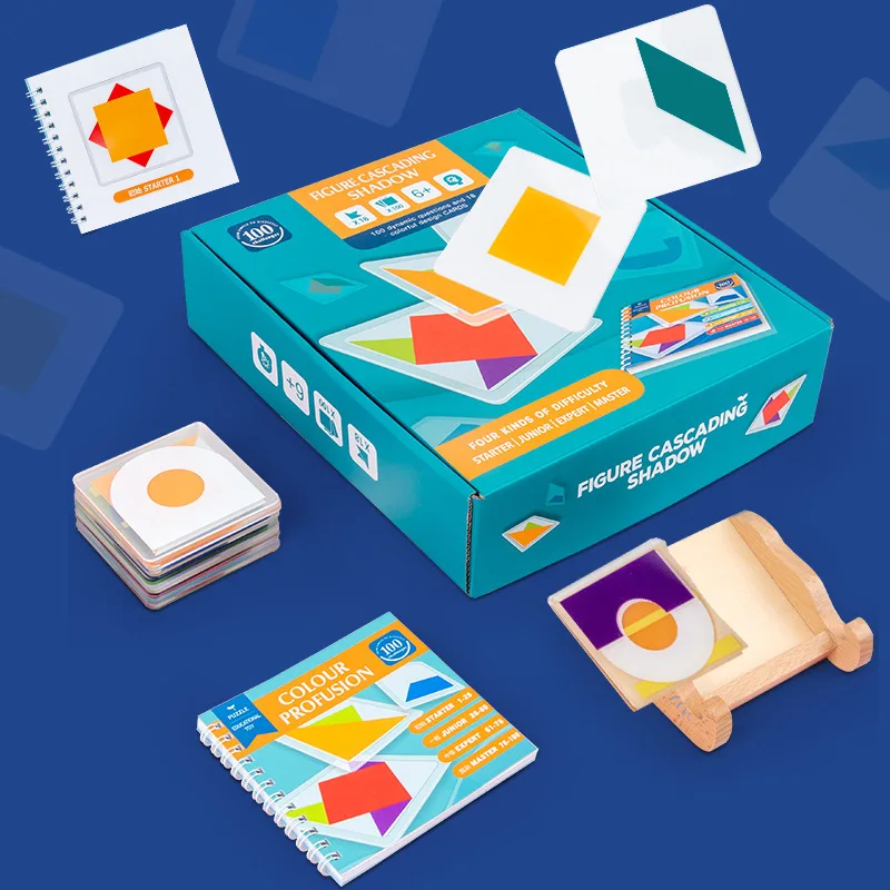 Wooden Logical Thinking Shape Pairing Tangram Figure Shadow Education Table Board Game Juguetes Para Los Ninos for Kids Boy Girl