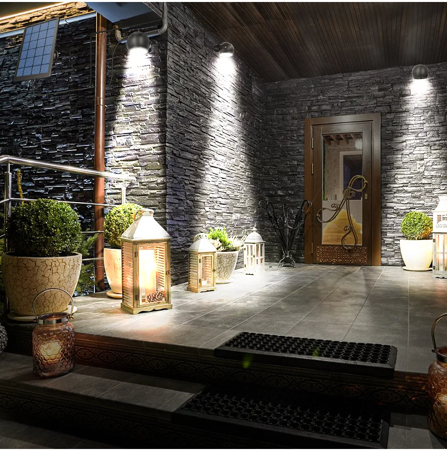 LED Solar Outdoor Lights with Motion Sensor Super Bright  Double-headed High Power Spotlight