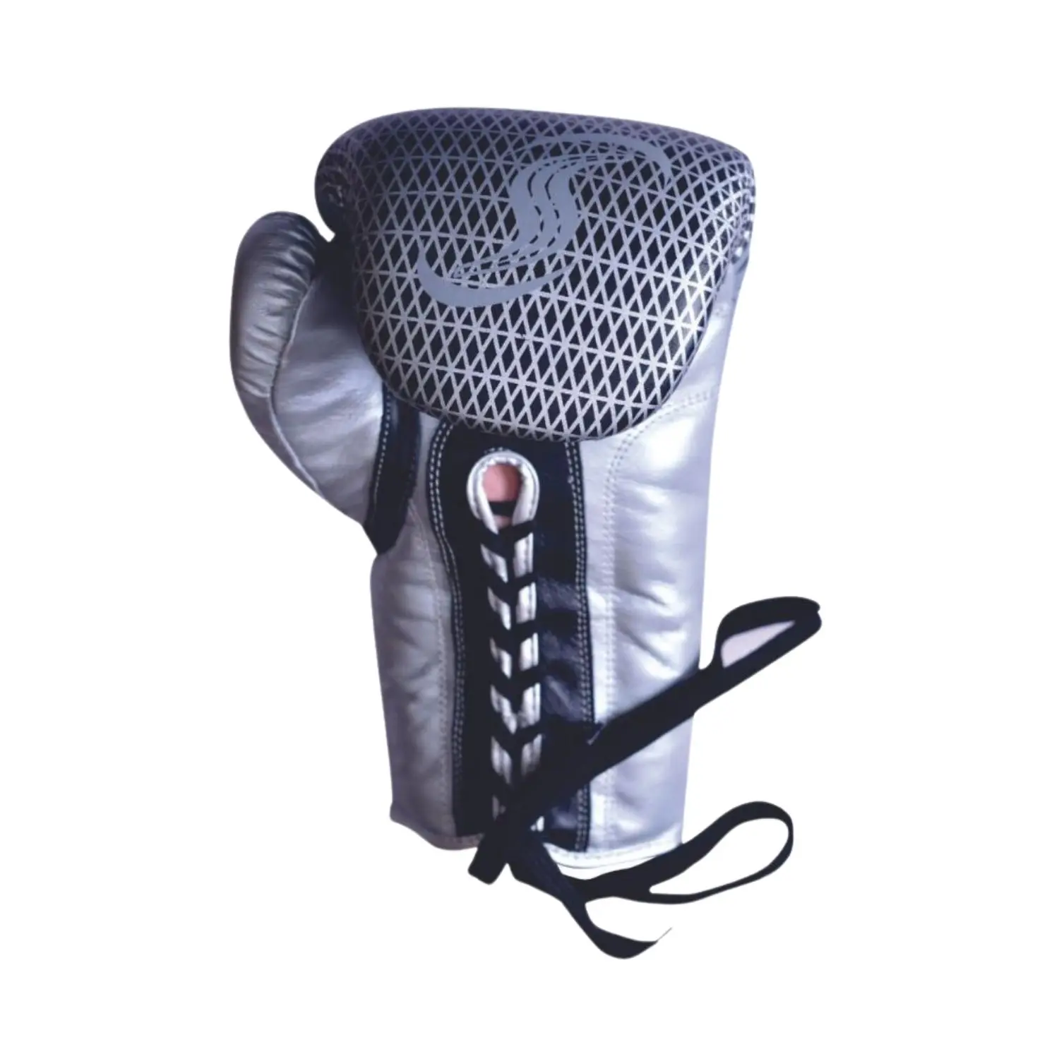 SSF Professional Boxing Gloves Silver Leather Professional Boxing Gloves Adult Boxing Gloves For Men and Women