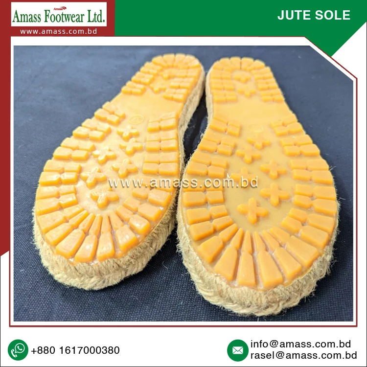 100% Pure and Natural Jute and Rubber Material Made Espadrilles Sole from Leading Bangladesh Origin Manufacturer