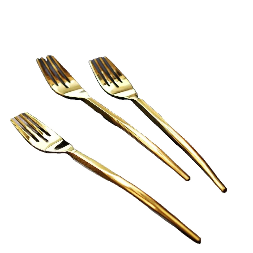 Modern Luxury Europe Style Dinnerware Stainless Steel Elegant Gold Metal Cutlery Stainless Steel 6 Pcs Flatware Set