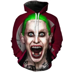 New Arrival Joker 3d Print Sweatshirt Hoodies Men And Women Hip Hop Halloween Poker Face Hoodies Sweatshirt For Couple Clothing