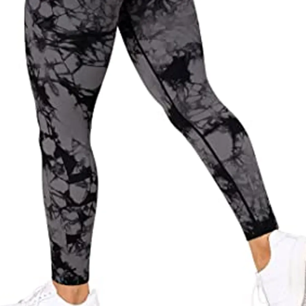 Hot Style Body Fitness Nude Yoga Pants Womens Gradient Printing Sports Running High Waist Slim Nine Colorful Leggings
