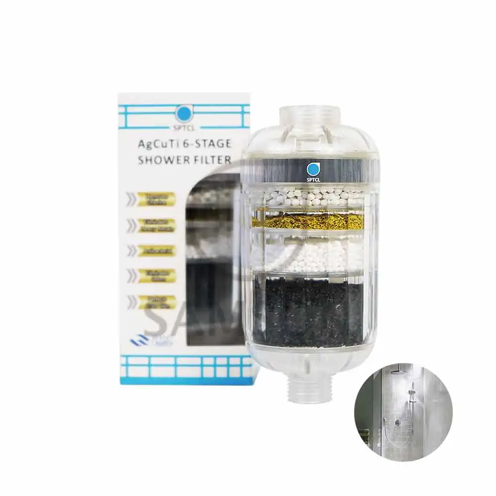 high quality product 6-stage pure shower water filter for shower head