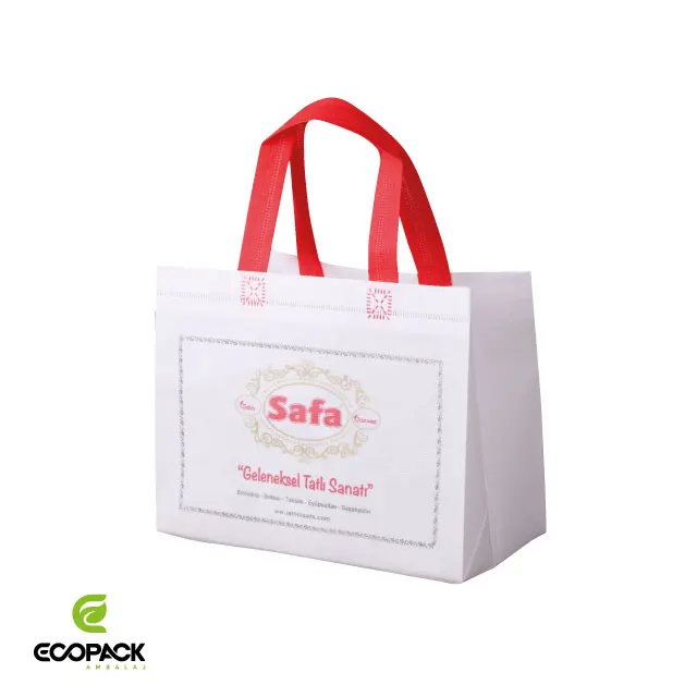 Non Woven Tote Bag White Fabric High Quality Portable Customizable Eco Friendly Recycle Reusable 3D Gusset