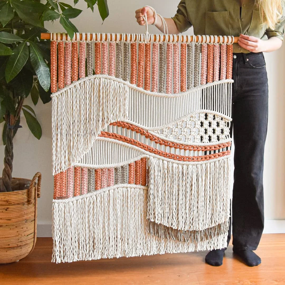 Boho Cotton Rope Macrame Wall Hanging Handmade Nordic Macrame Home Decoration Bohemian Vintage Curtain Tassels Dyed Tapestry