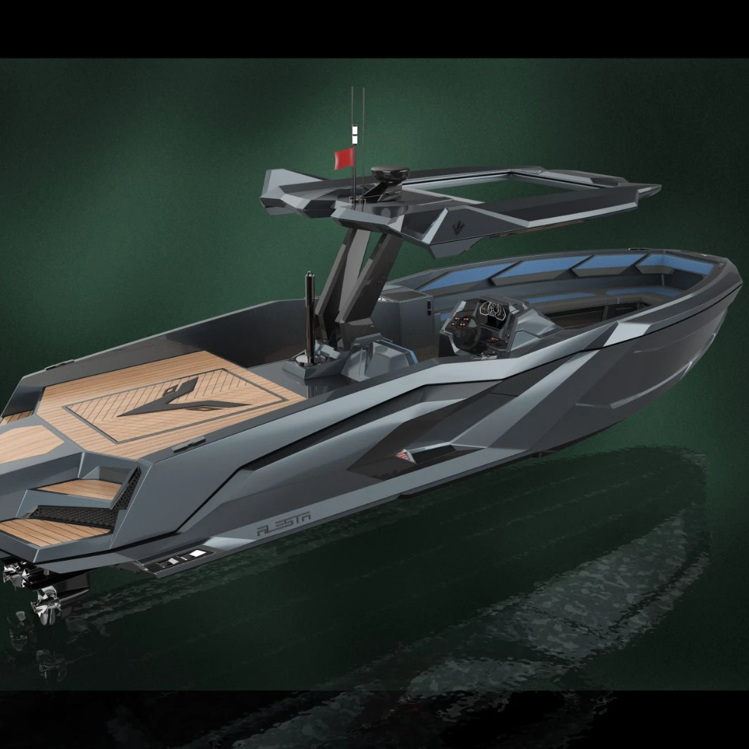 Alesta Marine Luxury Raptor Parasailing Boat BLACK New Fiber Glass Entertainment CE Best Quality White Ocean Sea Lake River