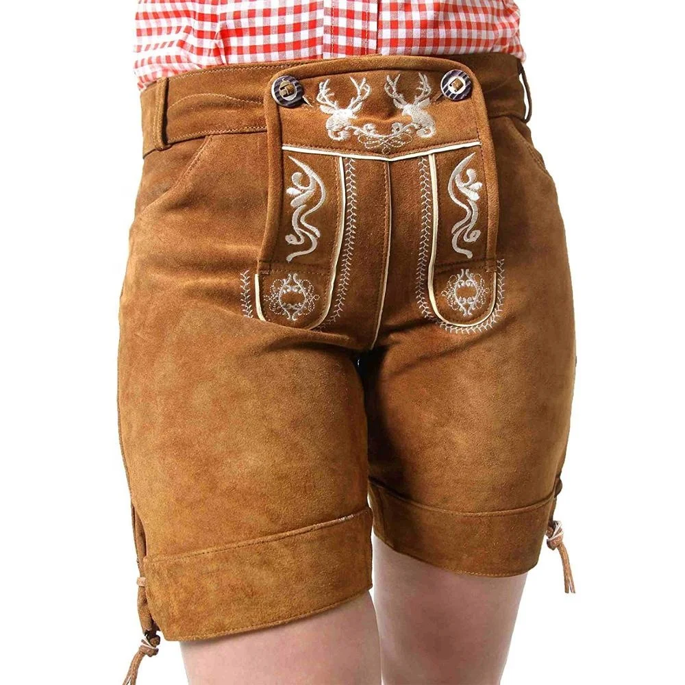 High Quality Herren Damen Frau Kurz Trachten Lederhosen - Oktoberfest Shorts - Bavarian 2024/25