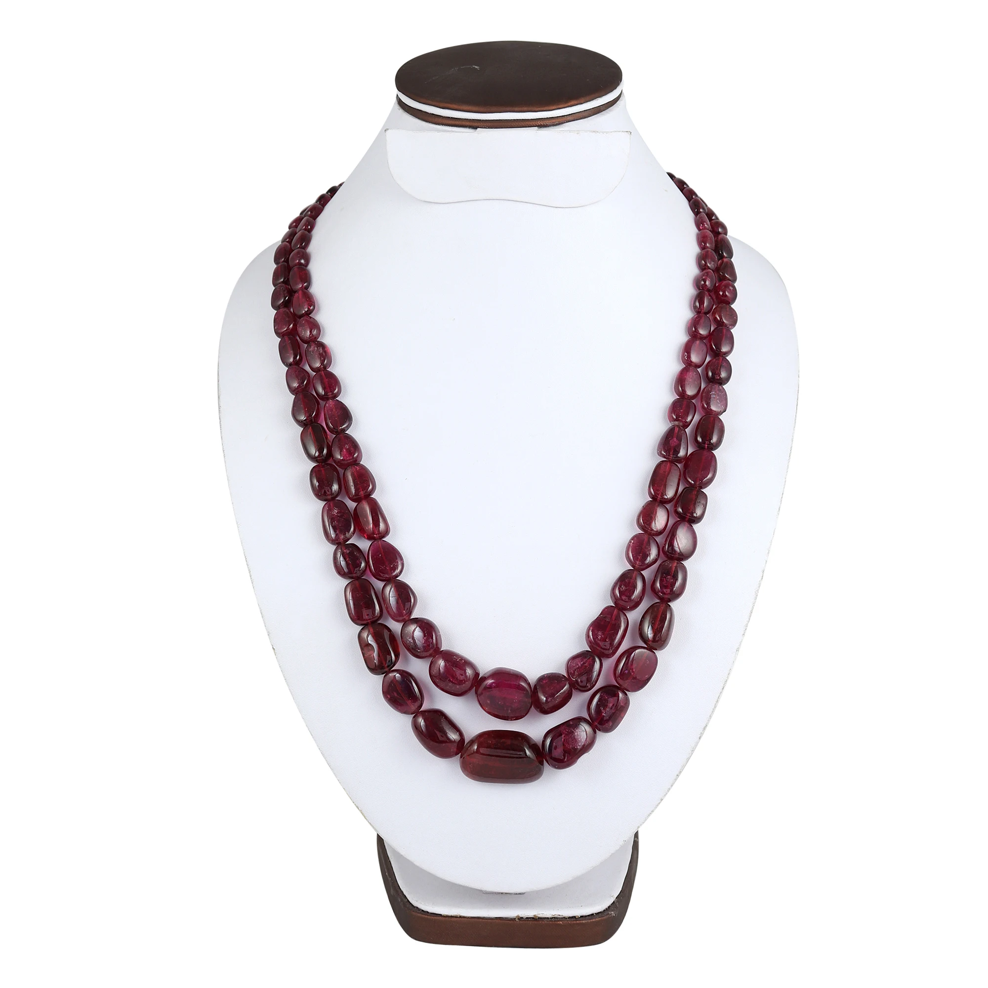Natural Rubelite Gemstone Hot Selling Tumbled Shaped Free Size Top Quality Handmade Beads Necklace Jewelry At Online Rate