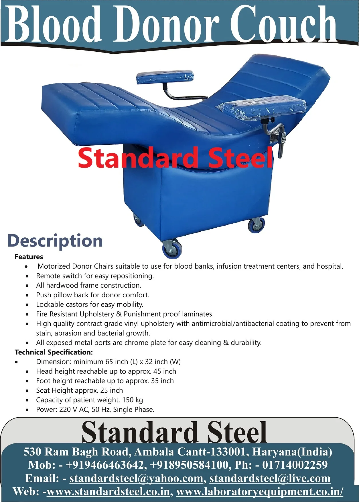 comfortable Blood donor couch blood donation couch electric blood donor chair Medical Recliner Dialysis Chair manufacturer