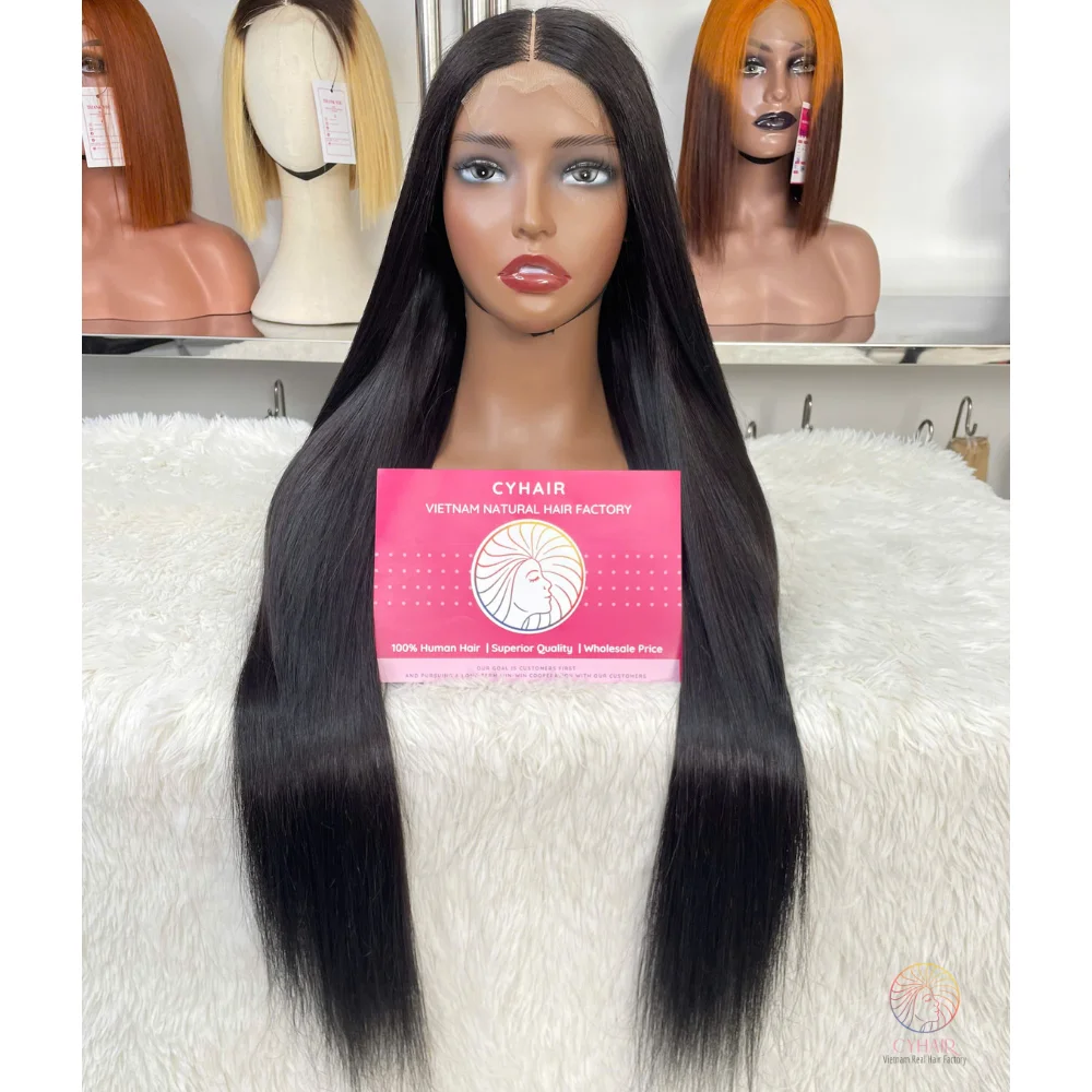 7 Days Ready To Ship - Vietnamese Raw Human Hair Lace Wig Order Hot Style Bone Straight Human Hair Wig From 8 Inches - 32 Inches