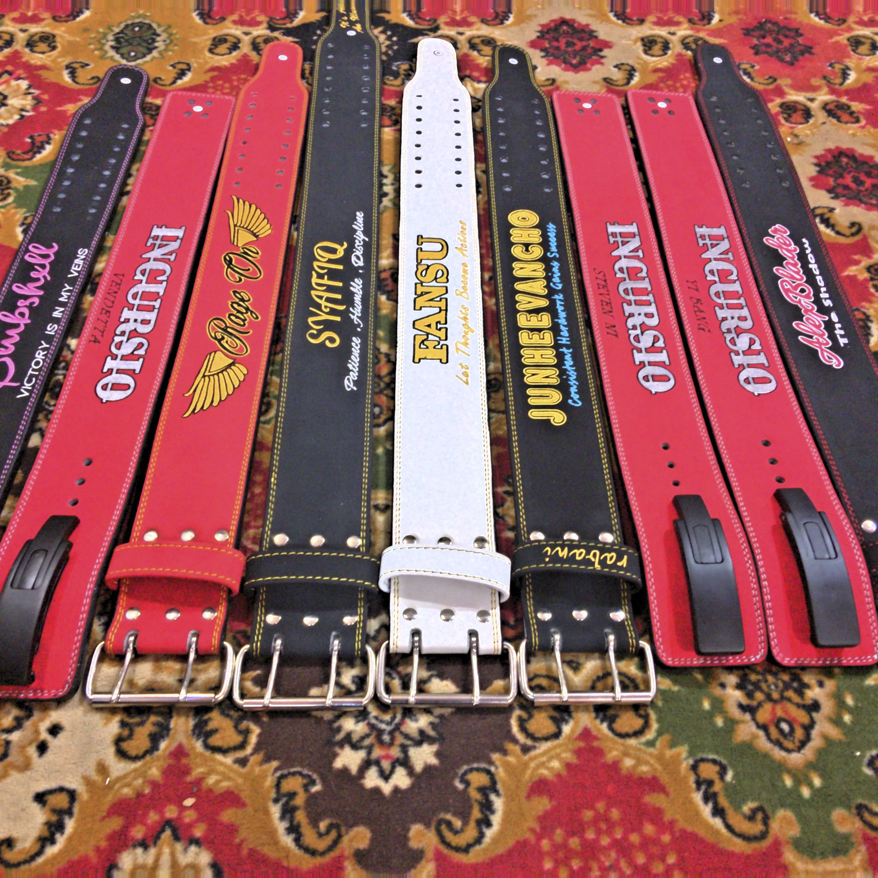 Powerlifting Lever Anime Belt 13mm Thick Leather Weight Lifting Belts Gym Power-lifting Squat Dead-lift Lower Back Support Belt