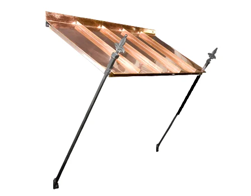 Copper Awning Standing Seam With Iron Bracket An Attractive Accent Are Used To Protect And Cover Windows And Doors From Weather