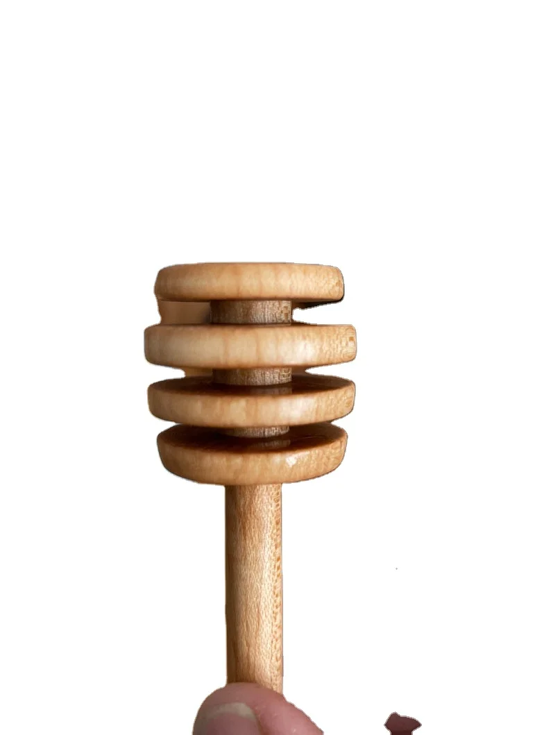 Wholesale Customized LOGO Natural Wooden Dispenser Honey Spoon Honey Dipper Sticks for Honey Jar IMPERIAL CRAFT