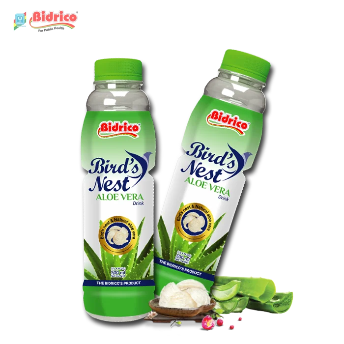 High Quality Bidrico Bird Nest Aloe Vera Drink Bottle 500ml Pet Plastic Carton Box Packing ISO Halal cGMP HACCP Certificate