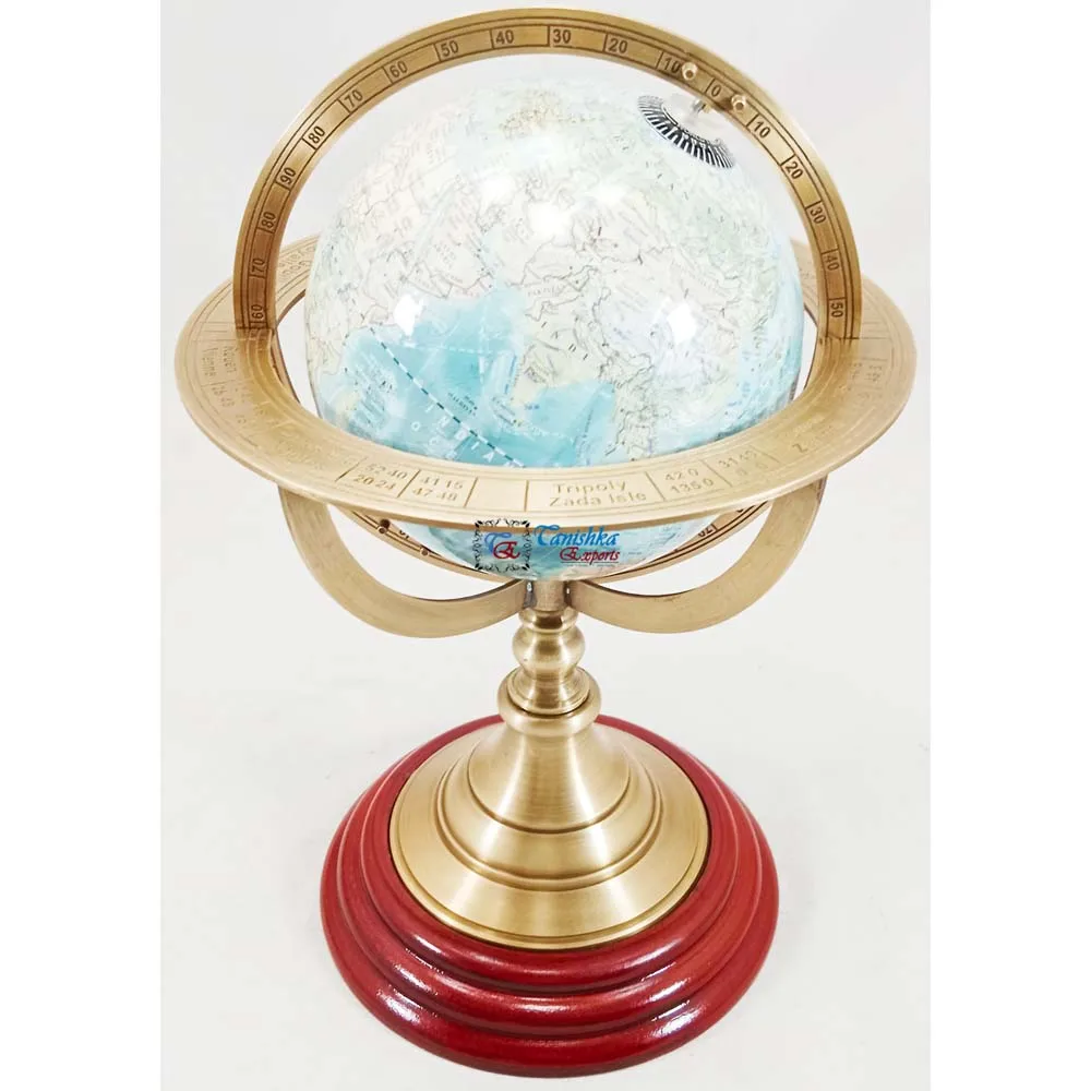 Antique Decorative World Globe Desktop Rotating World Globe Metal Crafts Nautical Authentic Home Decor Globe