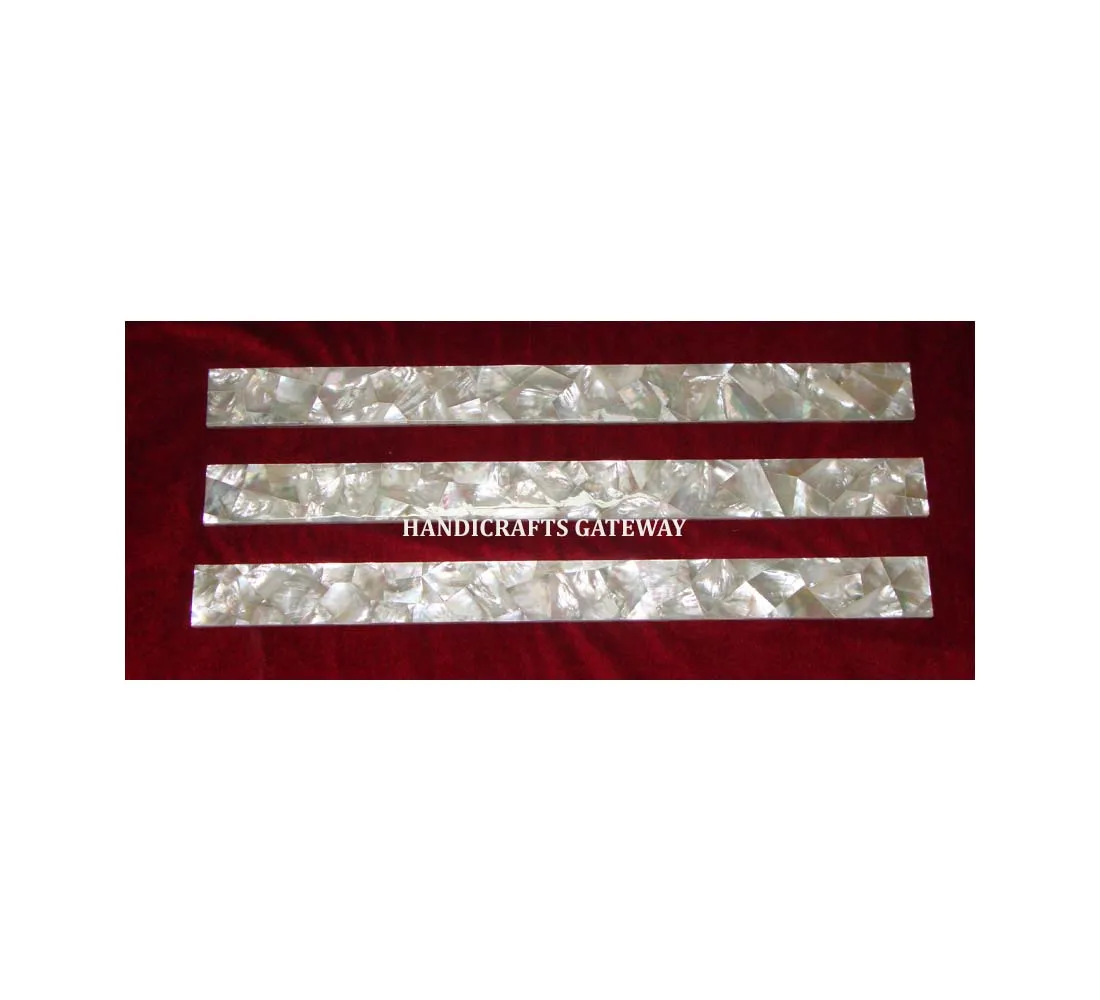 Long Rectangular Shape and Antique Design Wall Decoration Tile Handmade Natural Mother of Pearl Border Tile in Kitchen Tiles