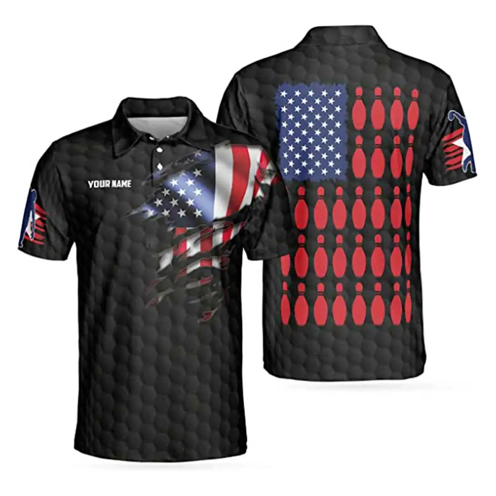 Custom Logo Sublimation Wear Can Put Your Team Logo Name Polo Shirts Bowling Easy Sublimated Fitted Polo T Shirts