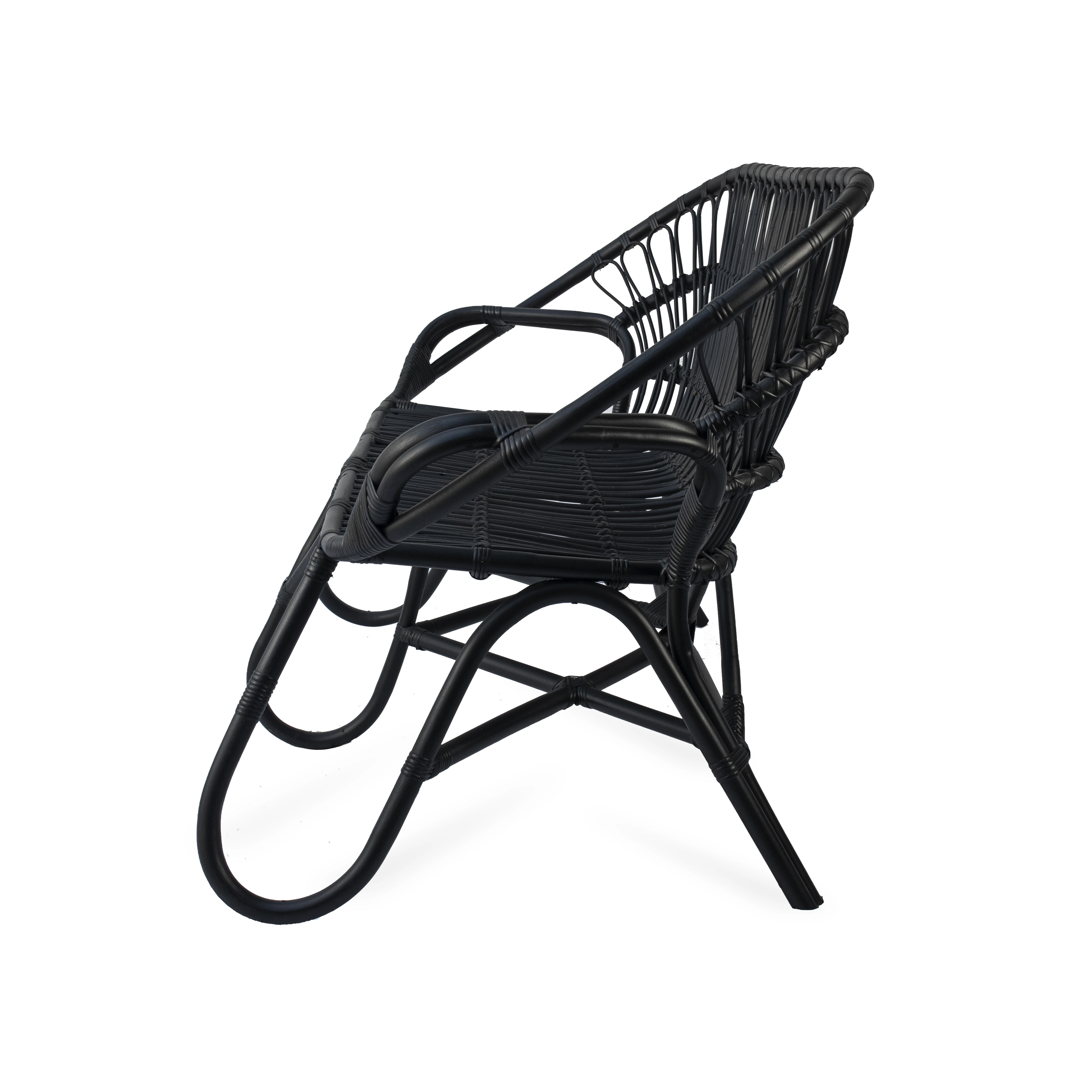 Modern Minimalist Rattan Sofa Chair For Rattan leisure Chair Outdoor or Indoor Decoration, with Rattan Sofa Semi Polished  Pole