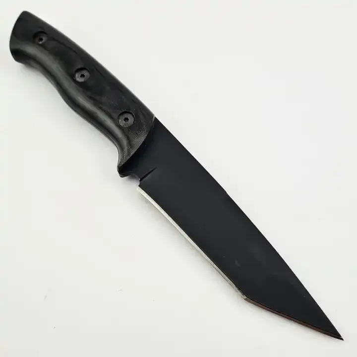Factory Ready Stock Custom Handmade 1095 High Carbon Steel Knife Fixed Blade Hunting Knife With Black Powder Coated Blade