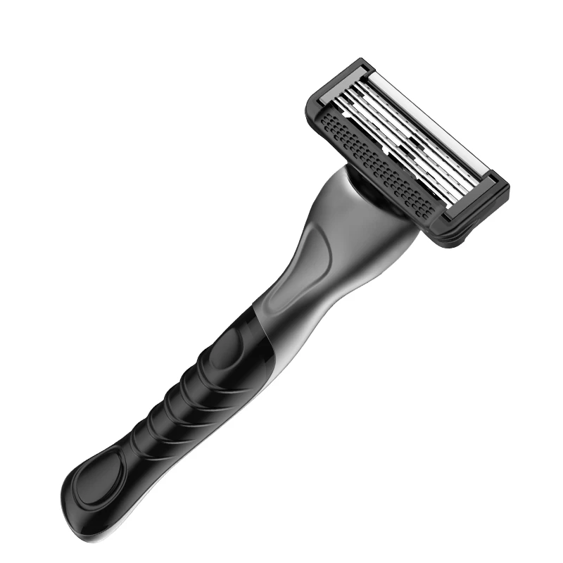 Men shaving spot-welding razor high quality with six blades metal handle system razor