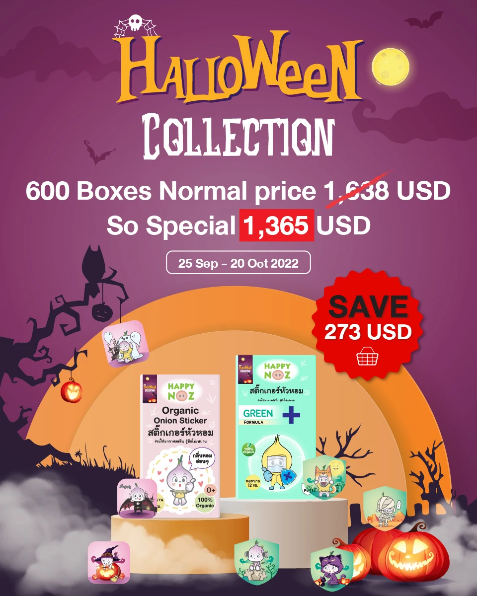 Halloween Happynoz Onion Sticker Collection Hot sale promotion Original and Green Products made from Thailand for Wholesale