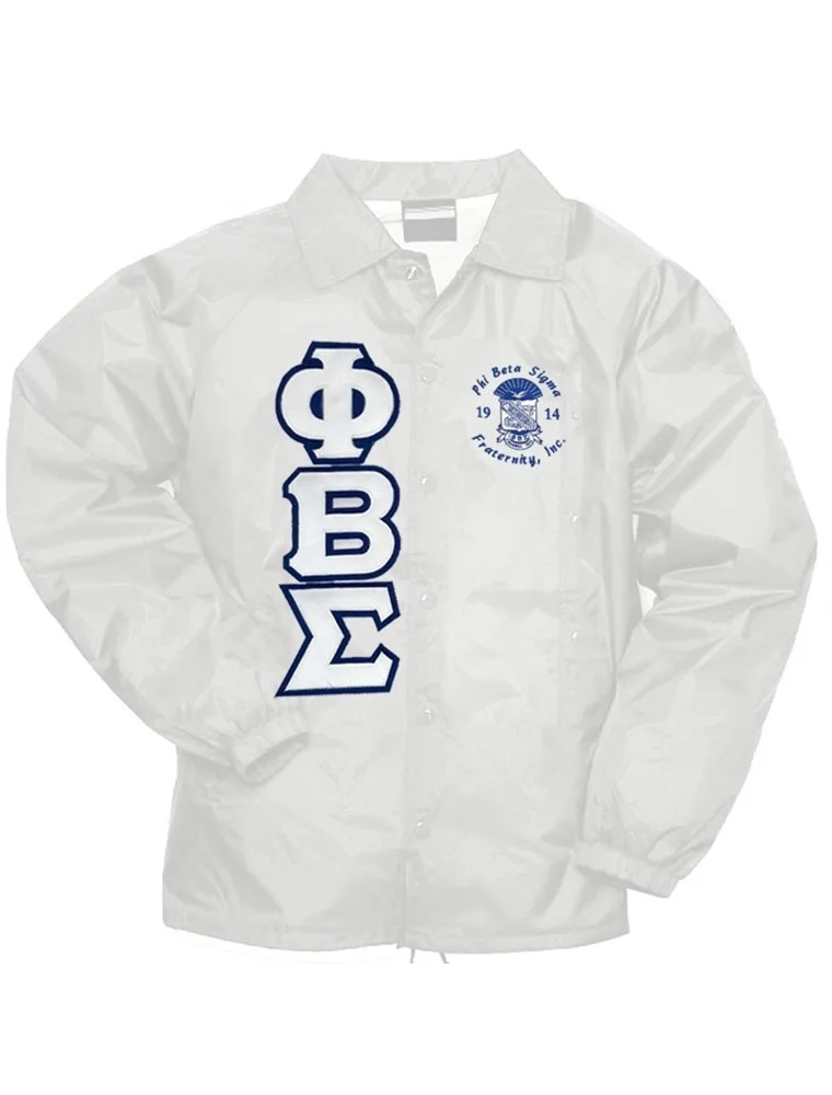 Jacket Coaches Greek Line Jackets Fraternity and Sorority Clothing Apparel Zeta Phi Beta Sigma Omega Delta Windbreaker Jacket