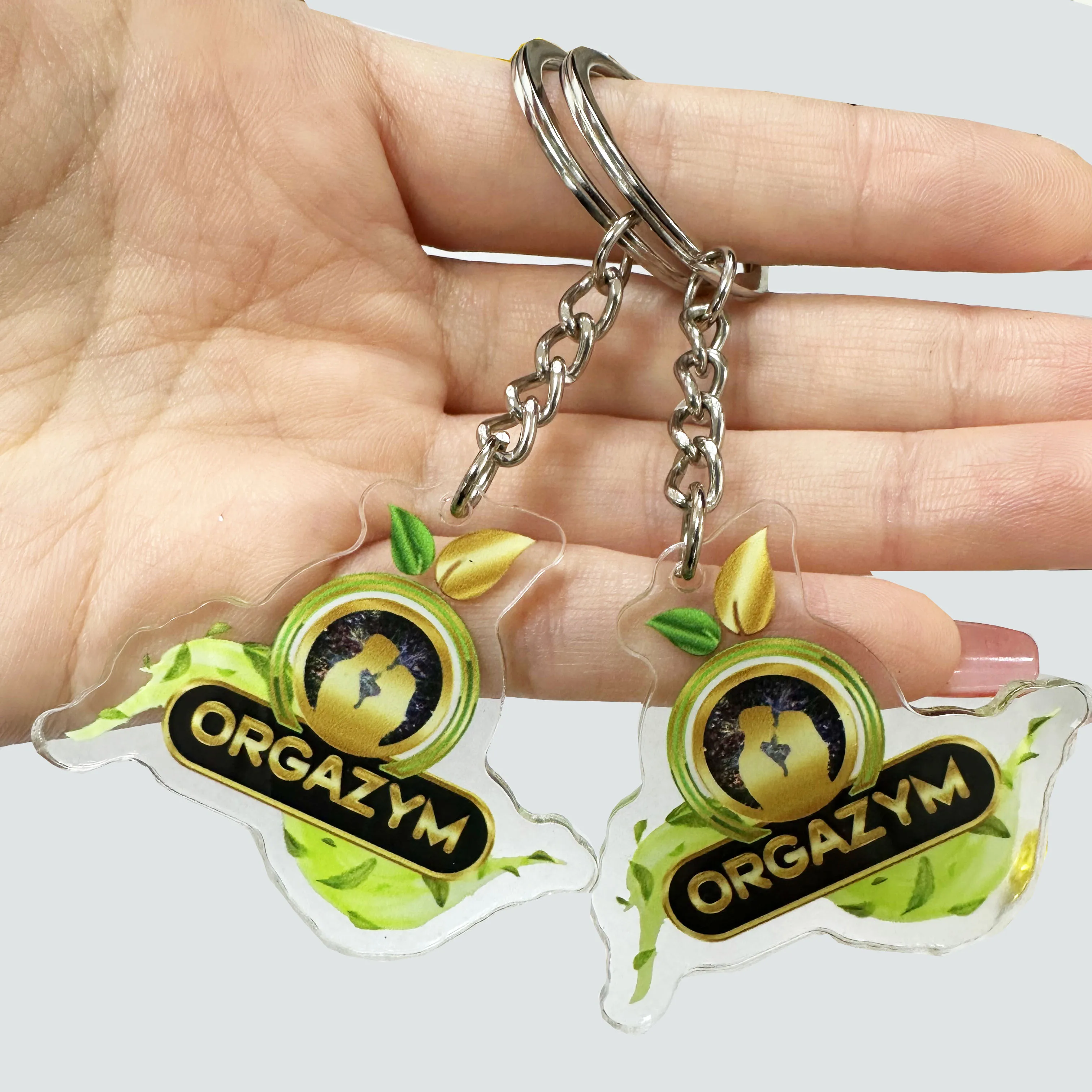 Acrylic Keychain Photo Laser Cut Plastic Diy Design Customised Clear Printed Anime Glitter Acrylic Charm Custom