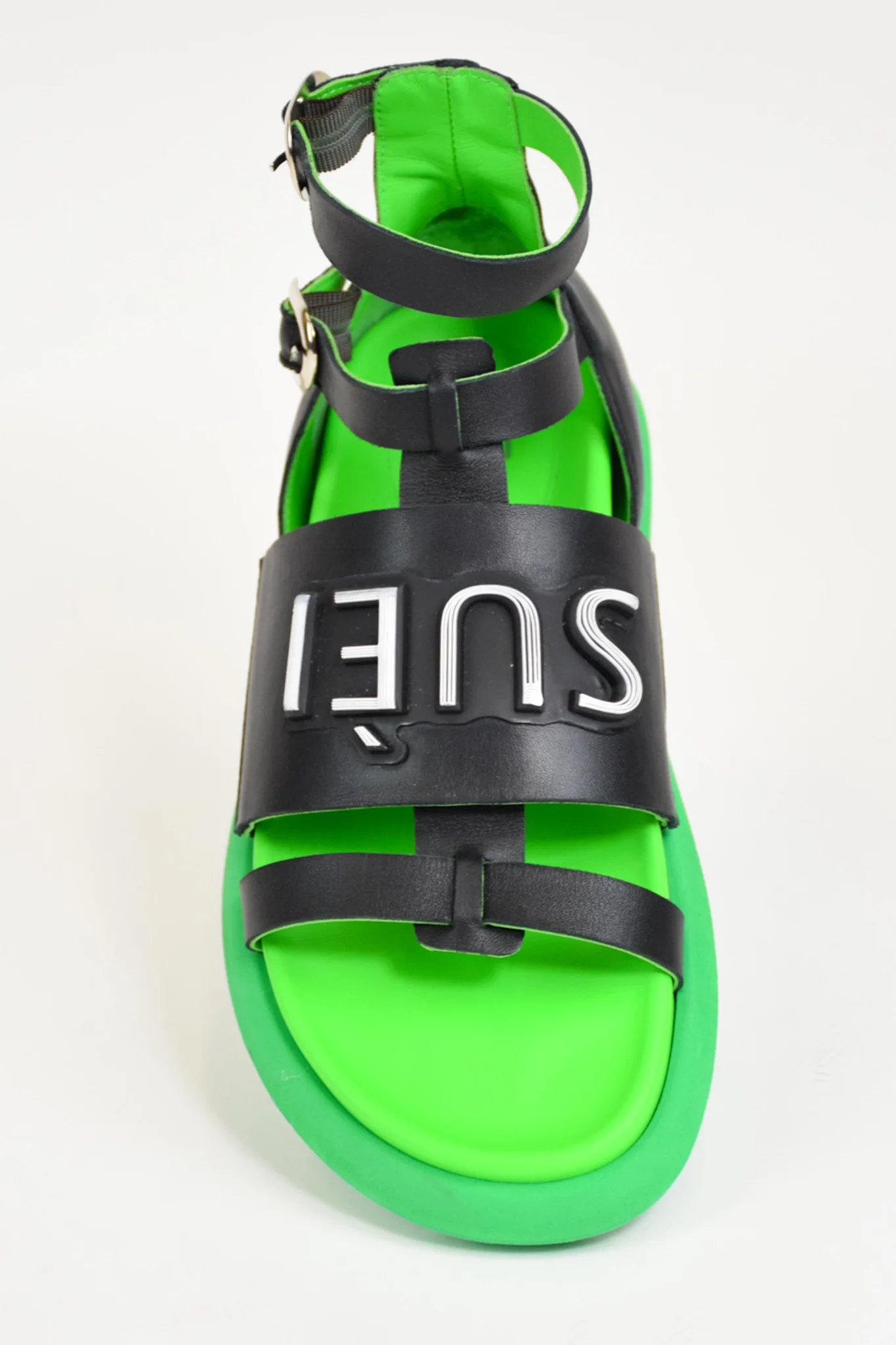 Super Comfortable Genuine Italian Leather Flat Open Shoes Colour Black Fashion Sandals Summer Style