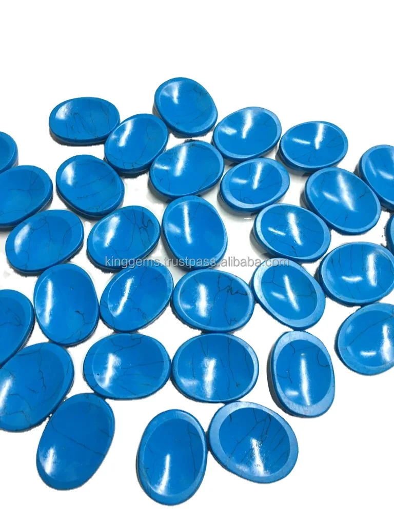 Wholesale Custom Gem Crystals Healing Chakra Stones TURQUOISE worry stone for reiki crystal healing meditation