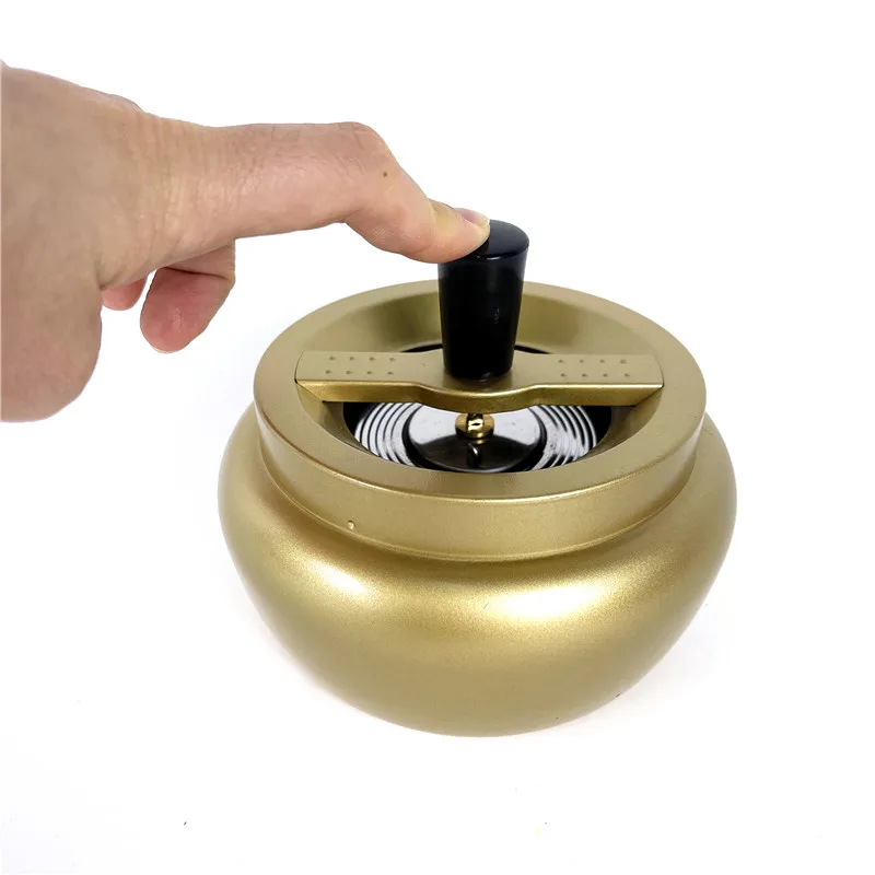 GOURMAID Spinning Metal Ashtray Tabletop Cigarette Ashtray
