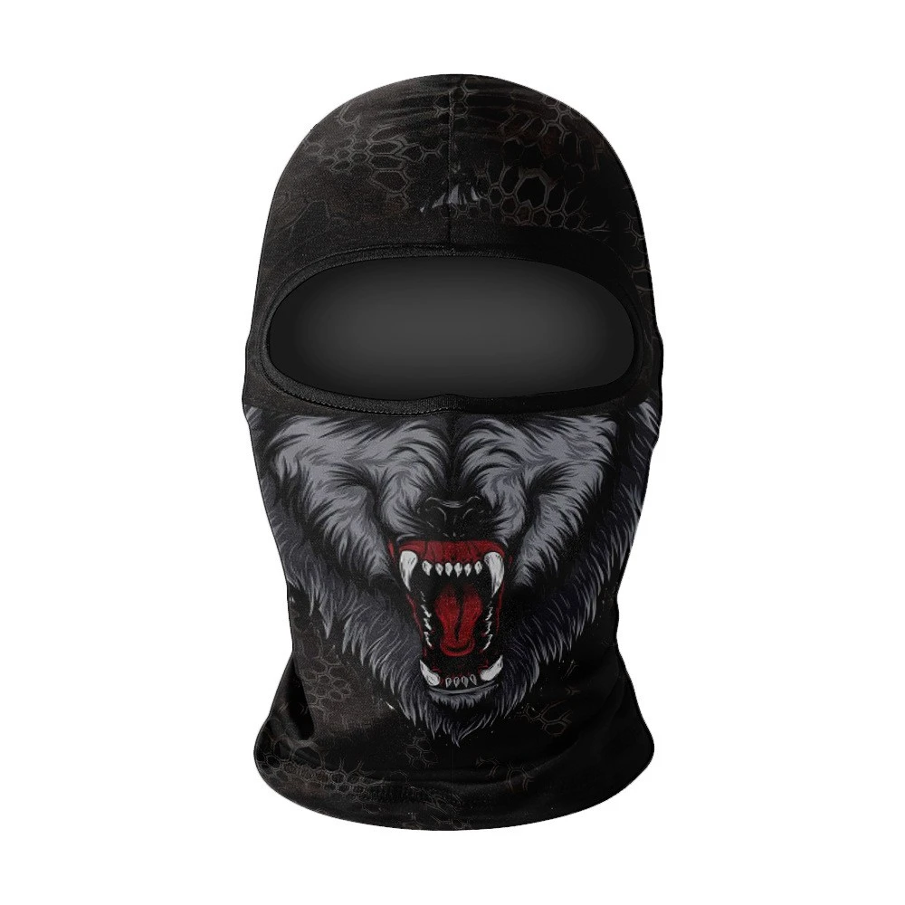 Men Women UV Protection Hood Headwear Halloween Motorcycle Men Tactical Skull Ghost Printed Full Face Balaclava Skull Mask