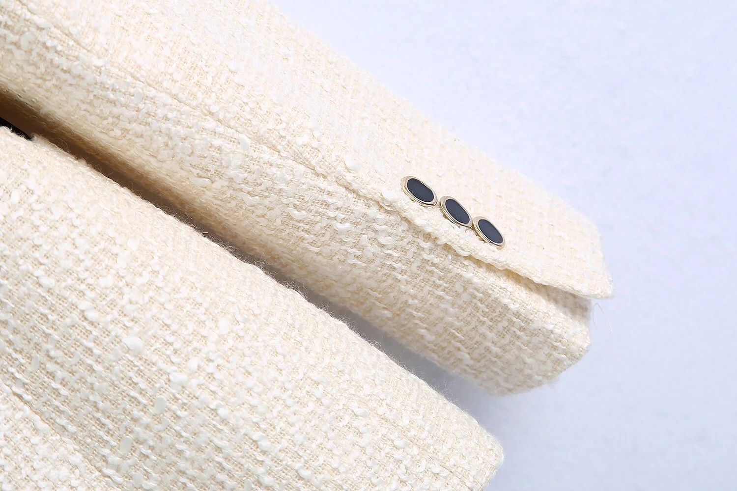 Wholesale Custom Made Women Plaid Check Tweed Blazer Suits Jacket Mini Tweed Double Breasted Blazer Tweeds Blazer