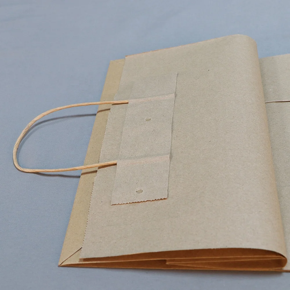 wholesale customized you own logo bolsas de papel brown kraft paper bags with twisted flat handles from China supplier