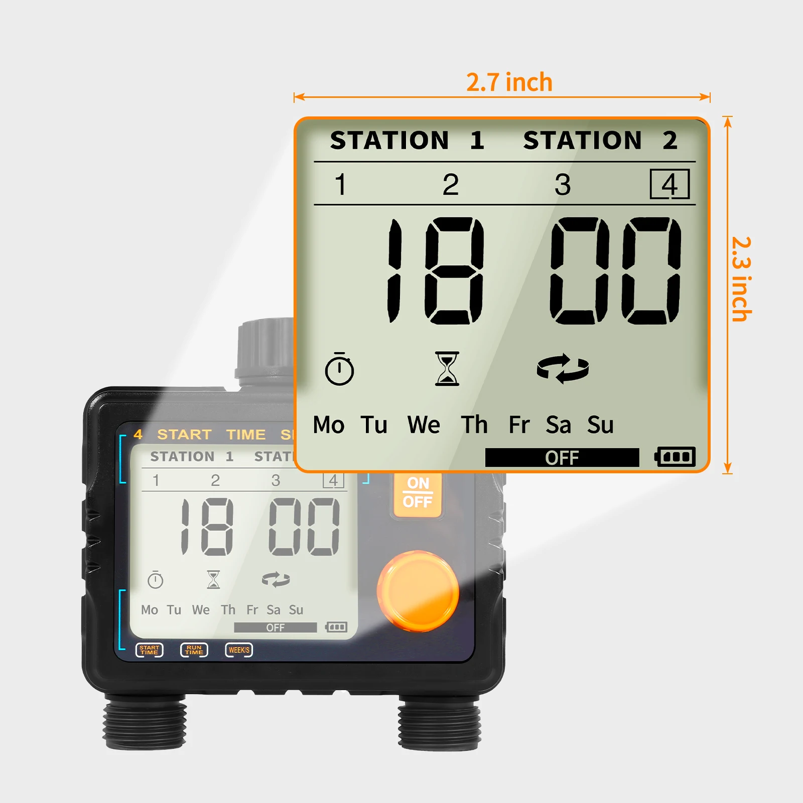 Programming Automatic Garden Watering 2 Outlets Tap Timer, Solenoid Valve  for Outdoor Sprinkler, Hose and Irrigation