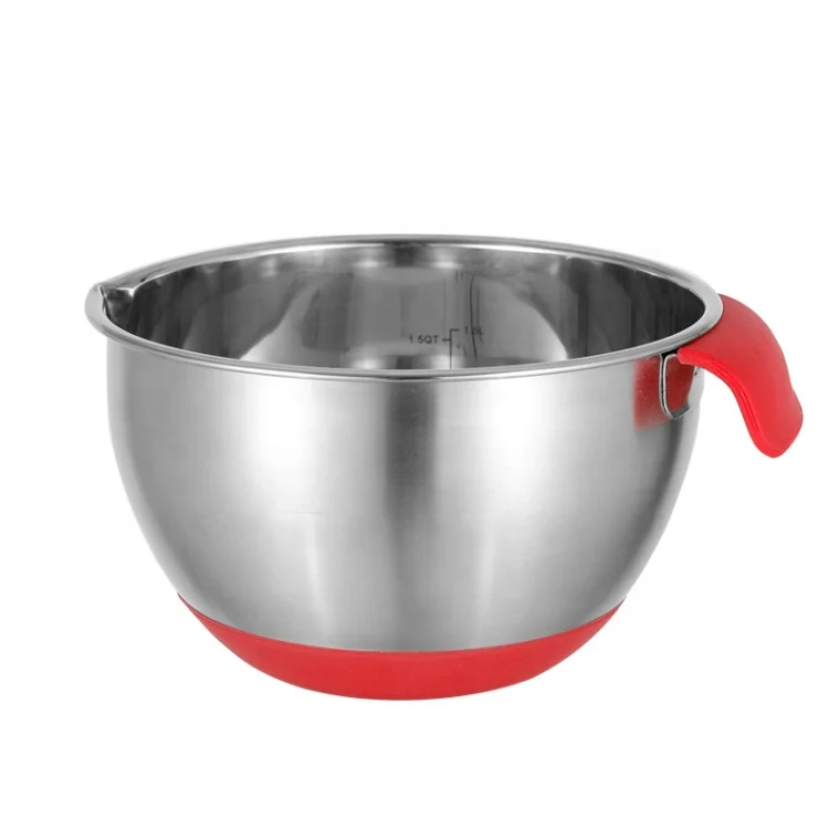 Wholesale 4 in 1 Grater Oil Mesh Strainer Sets Stainless Steel Serving Bowls Silicone Bottom Mixing Bowl Colander Set