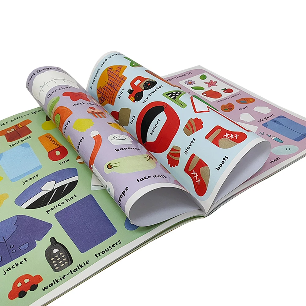 Custom Sticker Book For Kid Kindergarten Handmade Baby Toys Children Picture Book Reusable Sticker Book Printing