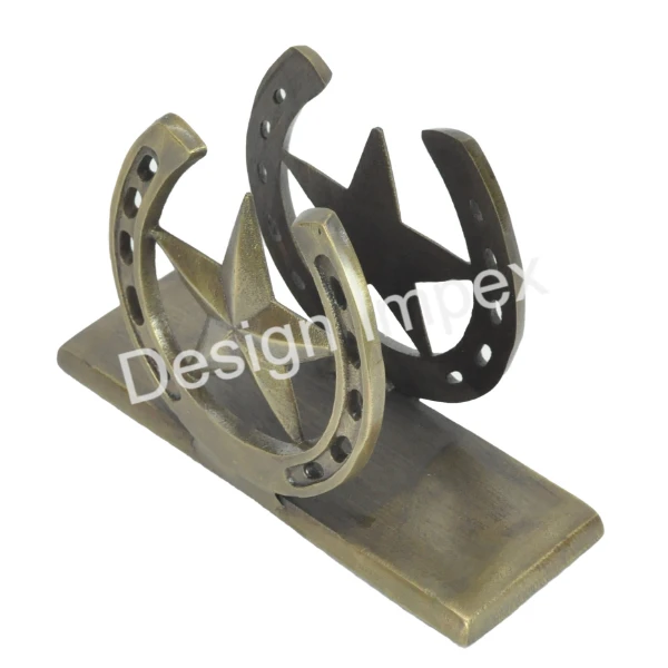 Silver Coated Office Bookends Magazine Newspaper Organizer Holder Solid Horse Stirrup Book Stand And Book Holder Weight hot Sale