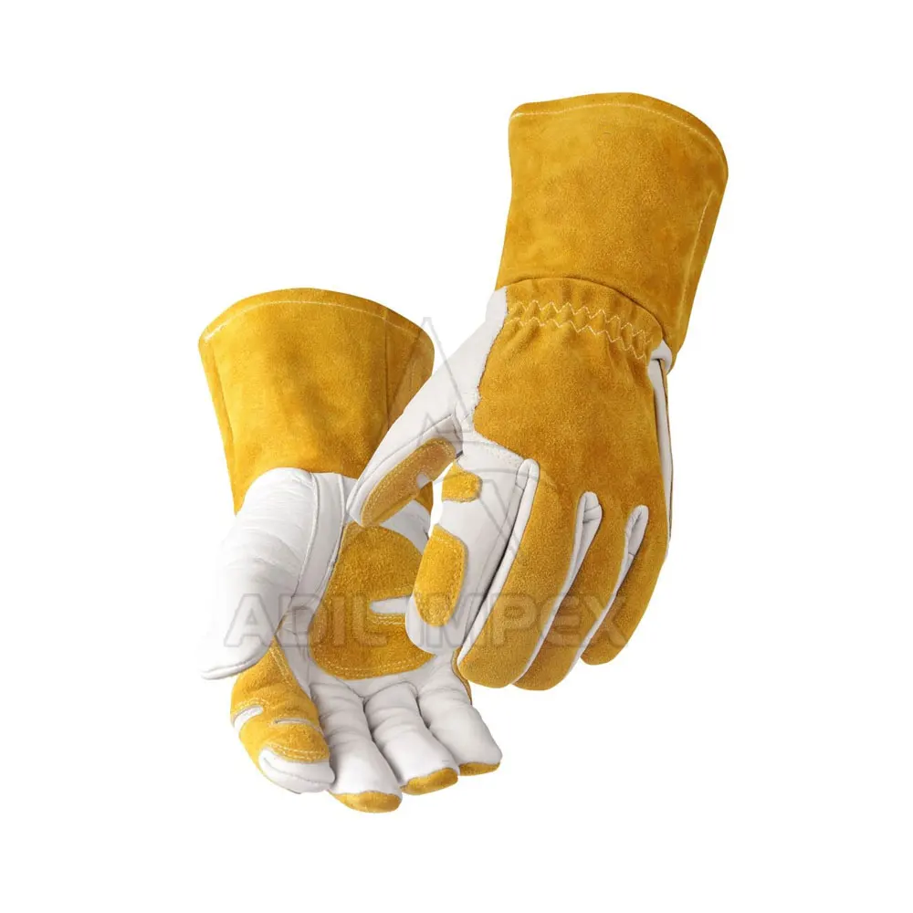 Wholesale Leather Welding Gloves Cowhide Split Leather Factory Manufacturing High Quality Safety Welding Gloves