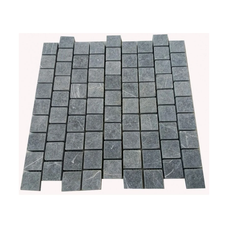 Basalt Cobblestone BASALT mesh back pavers cobblestone blocks flamed and tumbled processing