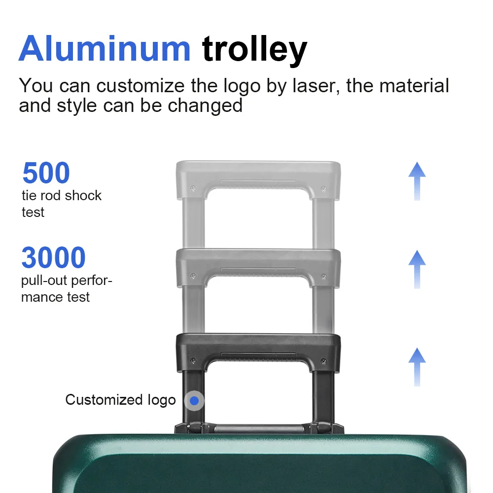 High Quality Popular Waterproof 20/22/24/26/28 Inch PC Hard Shell Aluminum Frame Light Weight Suitcase Luggage