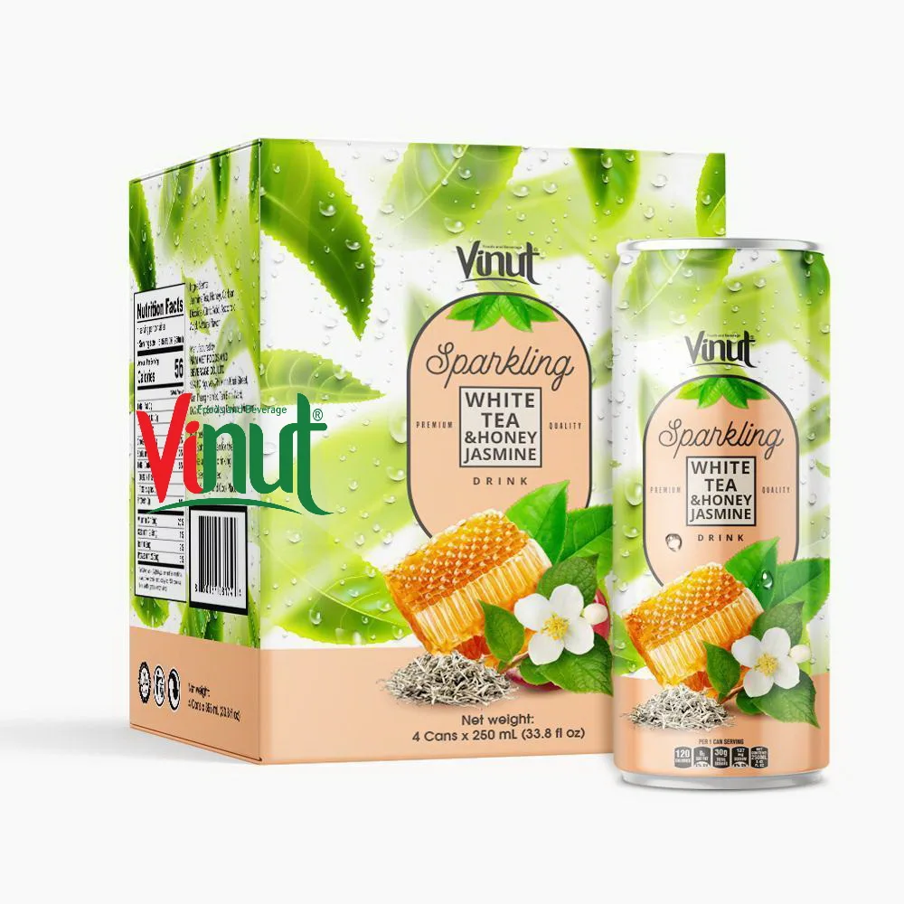 Best Manufacturer Supplier from Vietnam 250ml VINUT Premium White tea Honey Jasmine Sparkling water